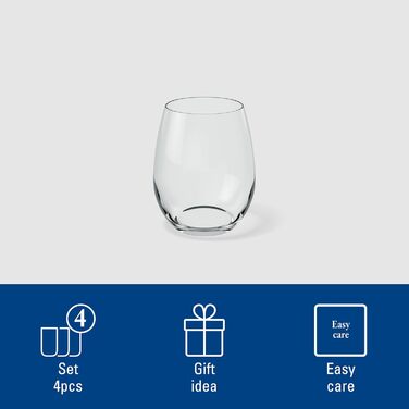 Набір склянок для води Villeroy & Boch Entree 4 шт, 250 мл, кришталь, для десертів, смузі, соку - можна мити в посудомийній машині