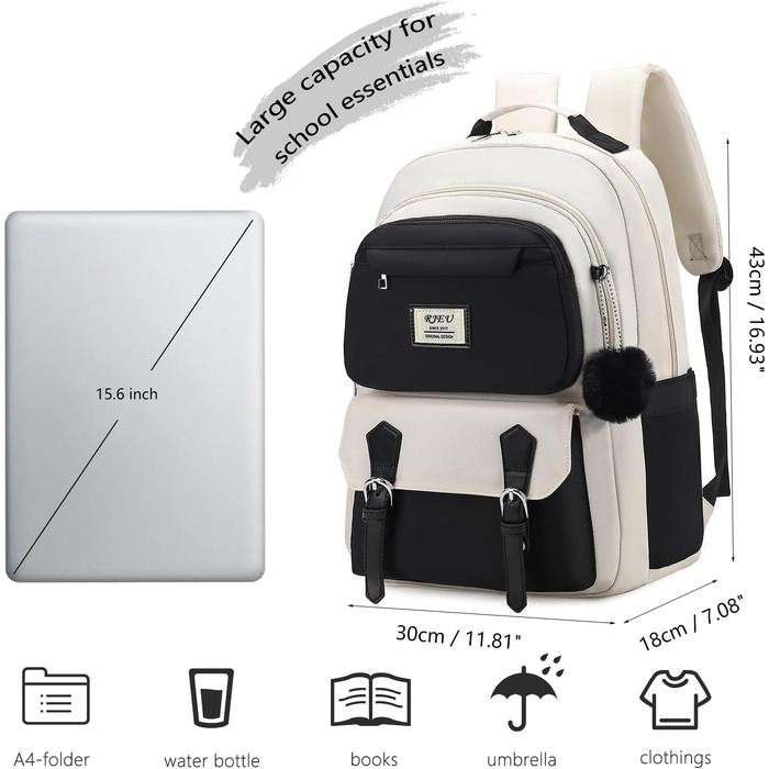 Шкільний рюкзак для дівчаток з відділенням для ноутбука 15.6