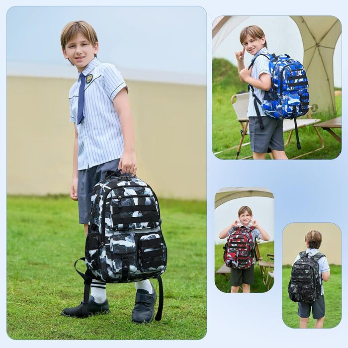 Шкільний рюкзак для хлопчика-підлітка Lmwzh, чорний. Водонепроникний, міцний, великий. Ідеальний для школи.