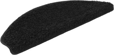 Набір килимків на сходи Floordirekt Barcelona (15 шт.) - чорні, напівкруглі, 65 x 23,5 см. Зносостійкі та легкі в догляді