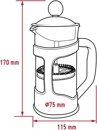 Кавоварка French Press NERTHUS FIH 319, 350 мл, блакитна