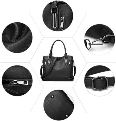 Сумка жіноча VINBAGGE з PU шкіри, шопер, вінтажна, чорна, для офісу та щоденного використання