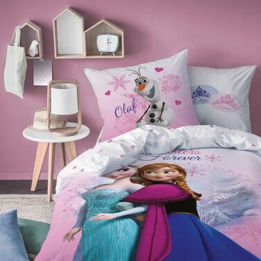 Комплект постільної білизни Disney Frozen/Ice Queen, рожевий, 135x200 см, 80x80 см