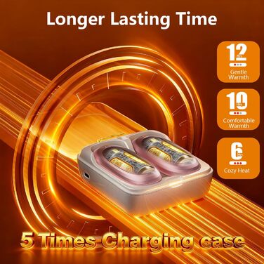 Електричні грілки для рук 2 шт. 4000mAh з зарядним кейсом 10000mAh, 3 режими нагріву, USB-C, для катання на лижах, кемпінгу, подарунок, рожевий