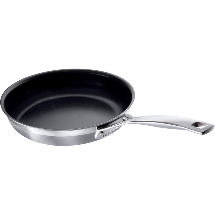 Набір сковорідок Le Creuset з нержавіючої сталі 3-шарової, 2 шт, Ø 24-28 см, сріблястий, для всіх плит (індукція, духовка)