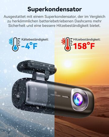 Автомобільний відеореєстратор REDTIGER 4K Ultra HD (передній та задній), GPS, 5.8GHz WiFi, нічний режим, режим паркування, підтримка карт пам'яті до 256ГБ, модель F9