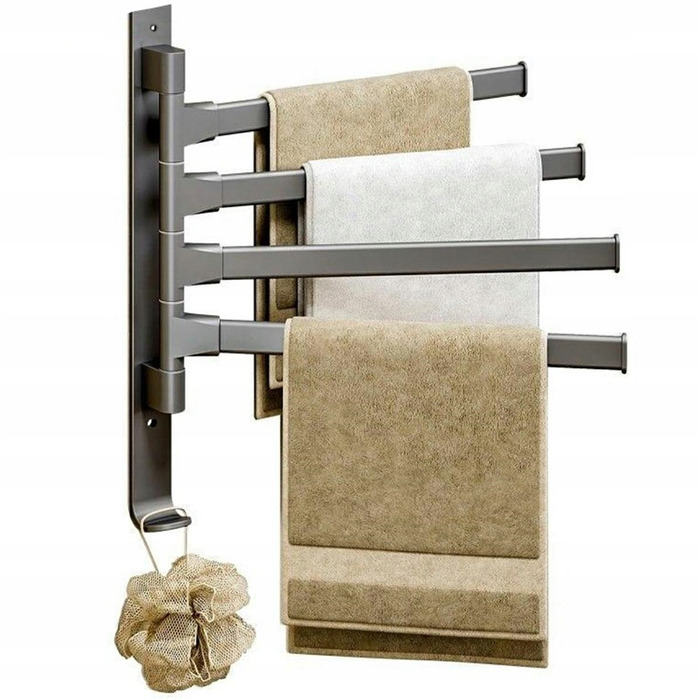 Підвісний тримач-вішак для рушників у ванну кімнату та туалет, рухомі підвіконня, сірий
