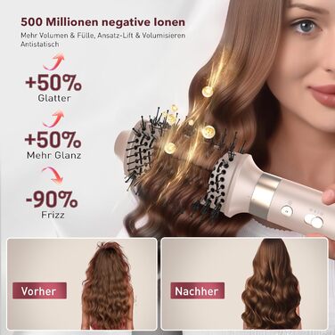 Airstyler 6-в-1: Фен, плойка, об'єм, локони, випрямлення. Рожевий (Champagnerfarben)