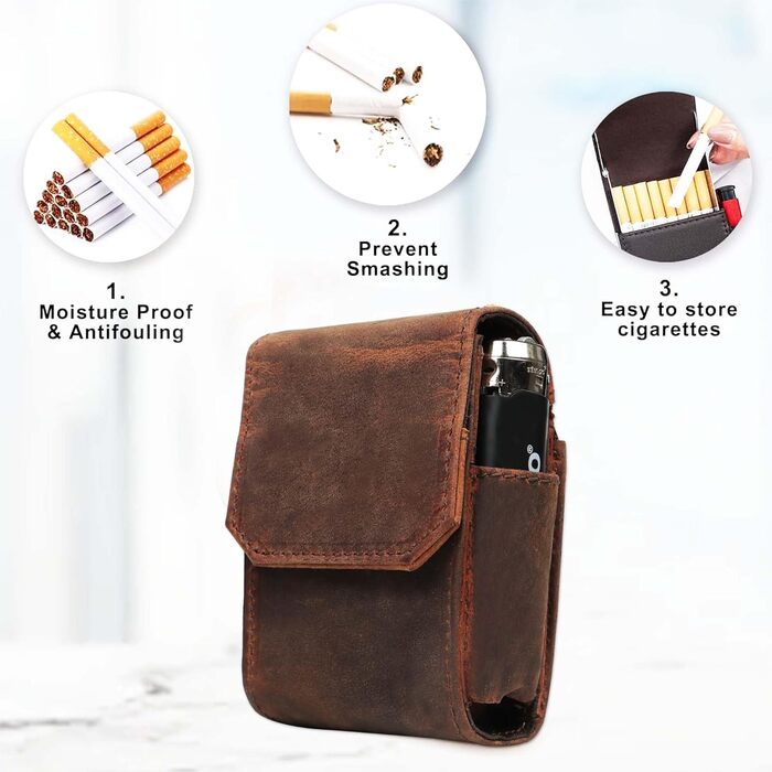 Leather cigarette case (13A) cigarette pouch cigarette box New color Brown