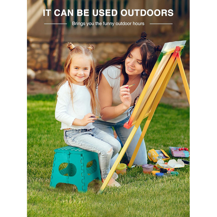 Складаний табурет HOUSE DAY 27 см, чорний. Стабільний, з антиковзними ніжками та ручкою для перенесення, компактний, витримує до 150 кг. Підходить для кухні, ванної, дитячої кімнати, кемпінгу.