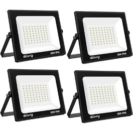 Bright LED Floodlight Outdoor, Warm White, Outdoor Floodlight, Super Bright 10000LM Floodlight, Outdoor Spotlight IP66 Waterproof, 3000K Outdoor Spotlight, Warm Spotlight for Garden, Garage, Yard (Warm White) (4pcs Warm White, 50W)