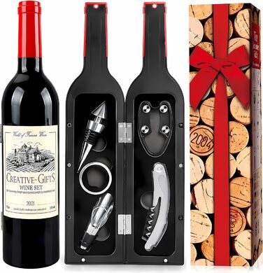 Набір викруток для вина, 5 шт. з пробкорізами та затискачами для пляшок. Подарунковий набір сомельє.
