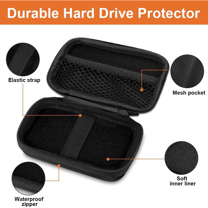 Органайзер для кабелів та гаджетів: універсальна сумка-чохол для USB-кабелів, Power Bank, USB-накопичувачів (#5 Чорний)