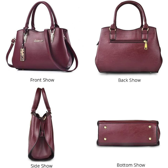 Жіноча шкіряна сумка BestoU велика, червона крос-боді та сумка на плече