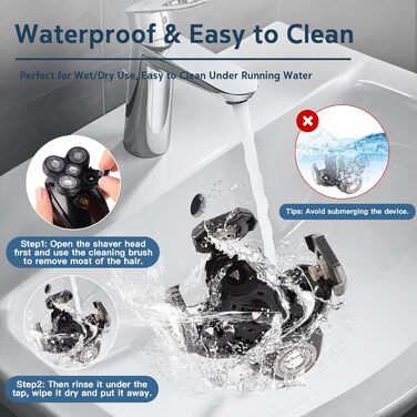 Електрична бритва для чоловіків 5-в-1 з плаваючою голівкою, USB-зарядка, вологостійка