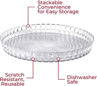 Guzzini - Tiffany, Round Tray - Transparent, Ø35.6x h4 cm - 19890100