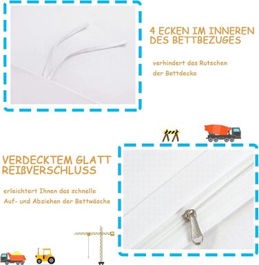 Комплект постільної білизни для дитячого ліжечка DJDEA 100x135 см - Динозаври, м'яка мікрофібра, 2 шт. (з наволочкою 40x60 см)