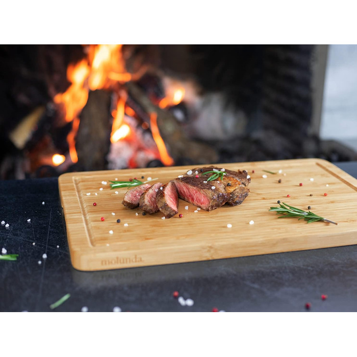 Дерев'яний обробний стіл з бамбука, 45 x 30 x 2 см, XL, сертифікат FSC®, антибактеріальний, для кухні