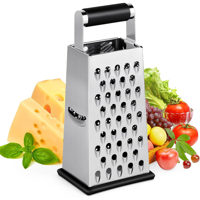 Нержавіюча тертка для сиру та овочів з 4 поверхнями - кухонний інструмент