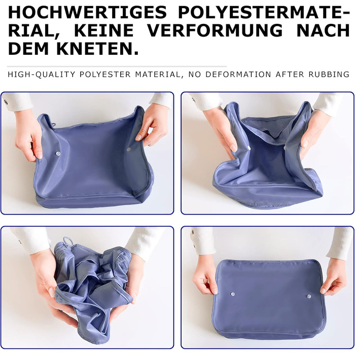 Органайзер для валізи BillyBath, набір з 8 частин: кубики для пакування, чохли для одягу, мішечки для взуття, органайзери для косметики, синій