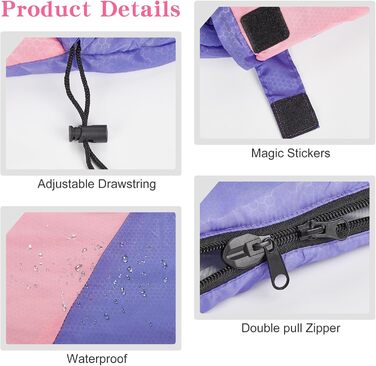 Yarmiene 3-4 Season Sleeping Bag - Warm & Rectangular for Adults & Kids - Outdoor, Camping & Hiking - Purple & Pink