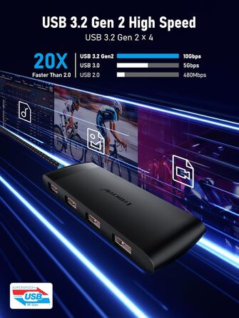 Lemorele USB-C док-станція: 4K HDMI, 4x USB 3.0/2.0, 100W PD, SD/TF, USB-C 3.0 - для MacBook, Dell, HP, Lenovo, Asus