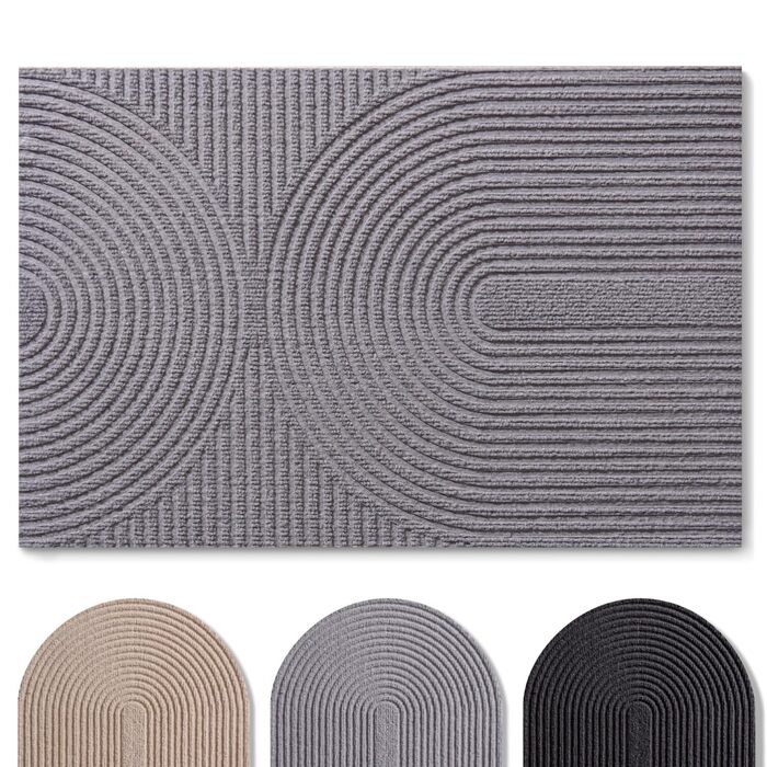 Килимок для дому Blumtal 40x60 см - антиковзаючий, для входу, з візерунком, сірий