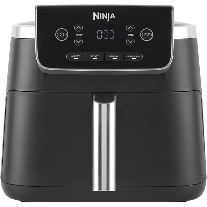 Ninja PRO Air Fryer Hot Air Fryer, 4.7L Air Fryer, Single Basket Hot Air Fryer, 4-in-1, for 1-2 Portions, Digital, Cook from Frozen, Non-Stick Drawer & Crisper Basket, Black AF140EU