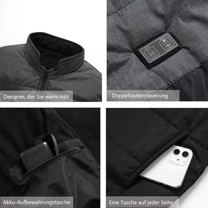 Обогревна жилетка з Powerbank L, чоловіча/жіноча, жилетка з підігрівом, тепла куртка з акумулятором