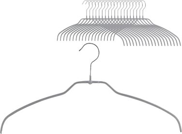 MAWA Clothes Hangers, Set of 20, Space-Saving and Non-Slip, with 360° Swivel Hook, for Blouses, Shirts, and Shirts, 36 cm, White