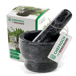 Гранітний ступка з толуштою Chefkoch – для подрібнення, розмелювання та розтрощення спецій та трав, 9,5 x 7 x 3,5 x 10,5 см