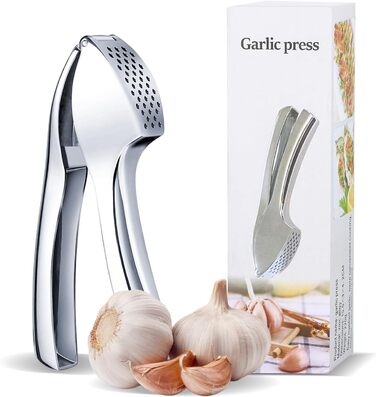 Преміум-прес для часнику: міцний, довговічний, з полірованою поверхнею. Легке подрібнення часнику та імбиру. Не потребує очищення. Ідеально підходить для дрібних інгредієнтів.