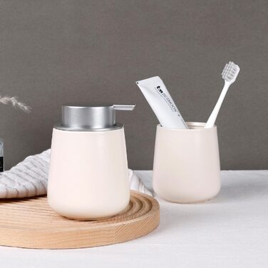 Дозатор для миючого засобу BosilunLife, 350 мл, наповнюваний, велика кнопка, стильний, неслизький, BPA-free для кухні та ванної кімнати