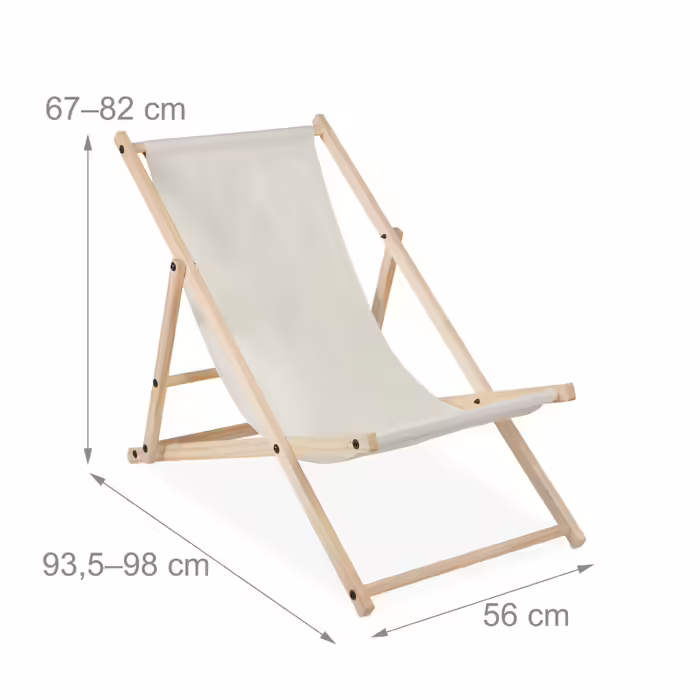 Relaxdays Folding Wooden Lounge Chair
