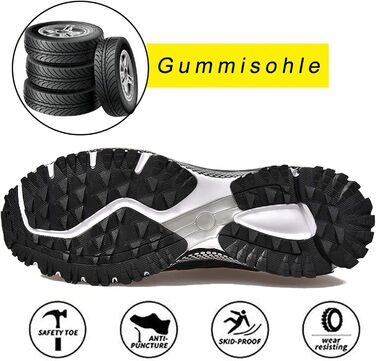 Робочі черевики SUADEX: дихаючі, з металевим носком, для чоловіків та жінок, чорні, розміри 37-48 EU