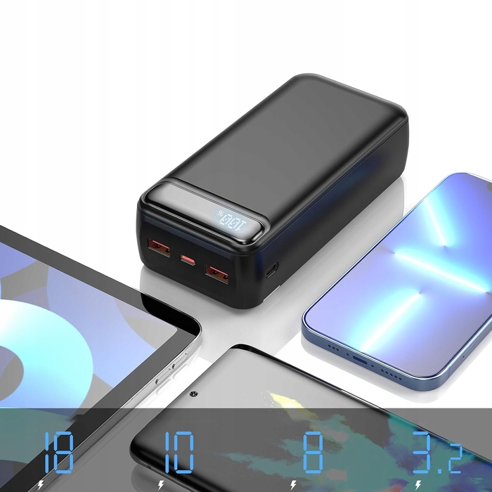 Потужний павербанк 50000mAh з дисплеєм, 2xUSB-C, 22.5W