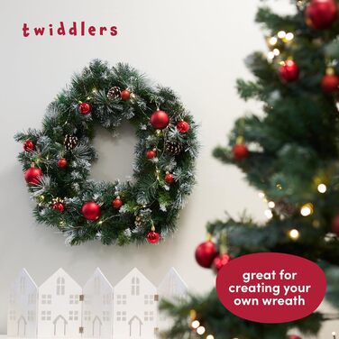 50 прикрас на ялинку Twiddlers - Різні розміри та покриття (6см, 4см, 3см) - Матові, блискучі, з глітером - для ялинкової прикраси