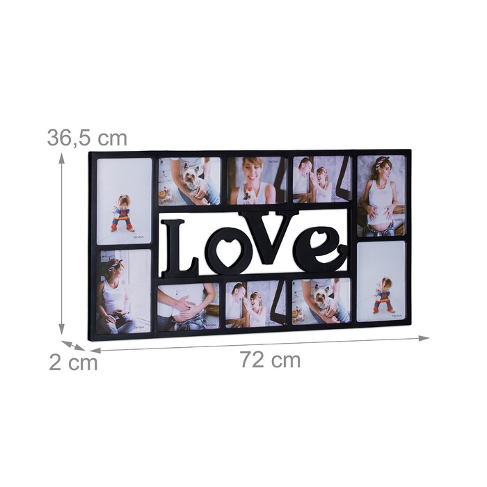 Relaxdays Photo Frame LOVE for 10 Photos
