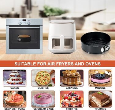 Форми для випічки ECCOGREAT 3 шт. (10/18/23 см) з антипригарним покриттям - для тортів, піци та млинців