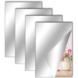 Самоклеючі дзеркала для плитки, 4 шт. 40x30 см, акрилові, гнучкі, для дому, школи, ванної кімнати
