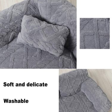 М'яке ліжко для собак та котів - зручне та миється, сіре, 65x45 см, для тварин до 7 кг