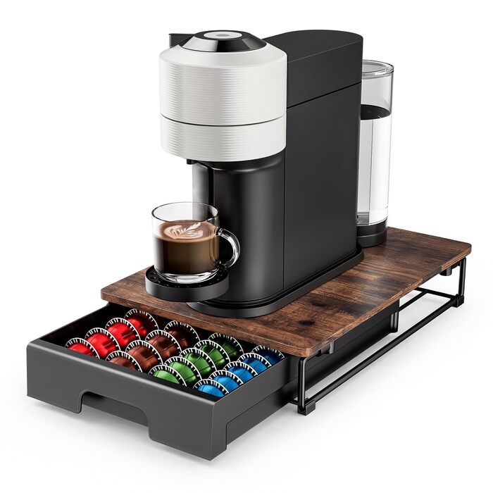 Органайзер для капсул Nespresso VertuoLine EVERIE з дерева, коричневий рустикальний, NP01-WD01