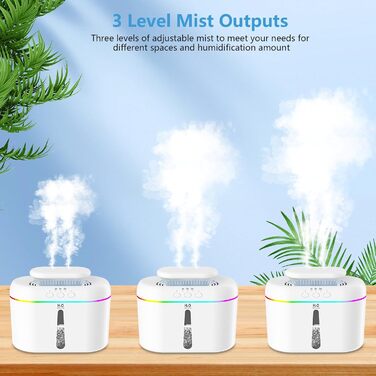 Зволожувач повітря 2L з нічним світлом для дитячої кімнати, рослин та дому (білий)