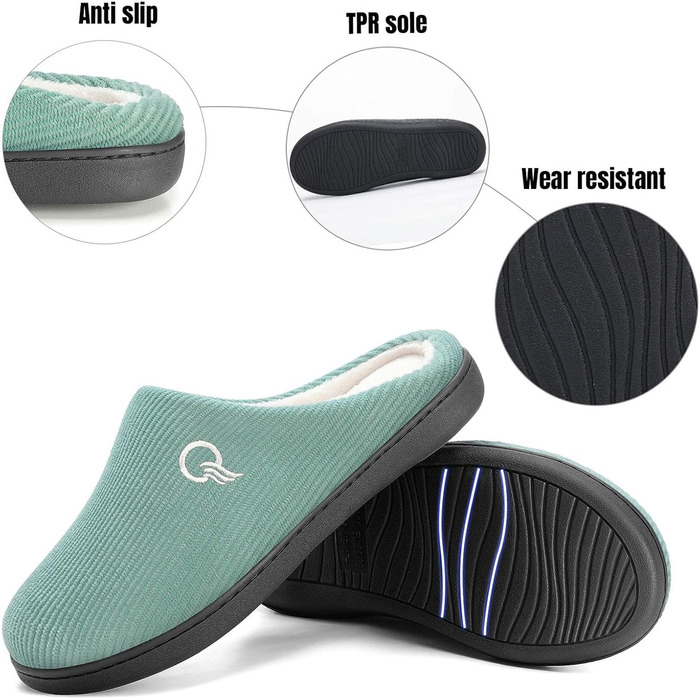 Тапочки зимові Mishansha для дому, чоловічі та жіночі, з меморі-піною, розмір 36-47, блакитні