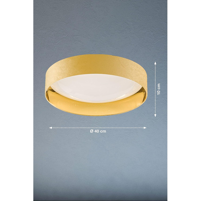 Настільна лампа Fischer & Honsel Aura, класичний дизайн, золото, синій оксамит, E14, 34см