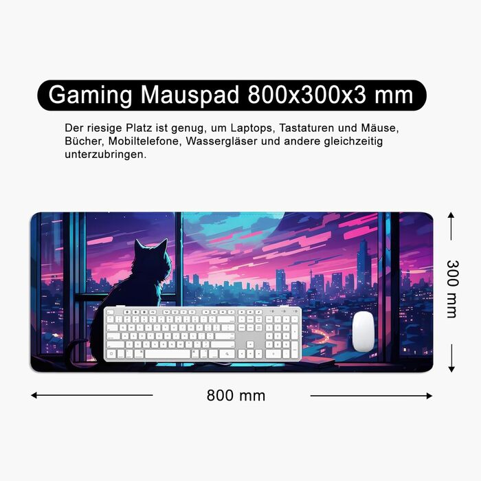 Килимок для миші Octopus, фіолетовий, 80x30 см, XL, великий, для геймінгу, під клавіатуру, килимок на стіл, Desk Pad