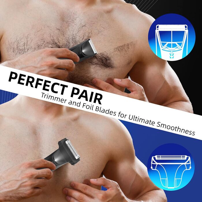 Триммер для тіла INVJOY Manscape: чоловічий триммер для тіла, триммер для паху, вологостійкий, USB-C, з LED-підсвічуванням