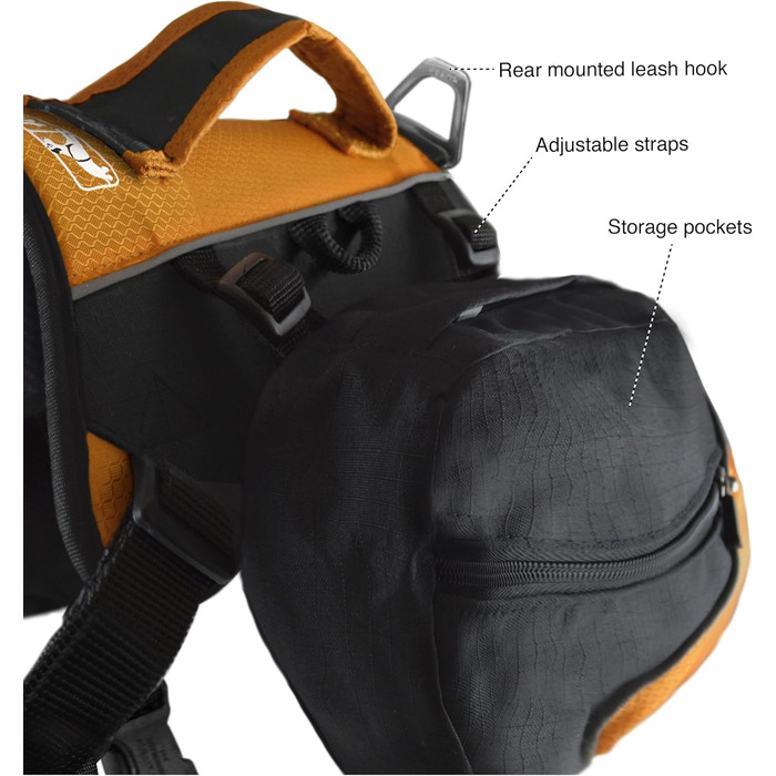 Рюкзак для собак Kurgo Baxter, червоний, M (13-38 кг), з 2 кишенями, для походів