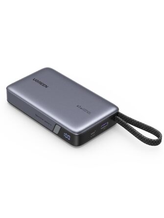 Повербанк UGREEN Nexode 20000mAh 67W з вбудованим кабелем USB-C, швидка зарядка HyperCharge та PD 65W для MacBook, iPad, iPhone, Xiaomi