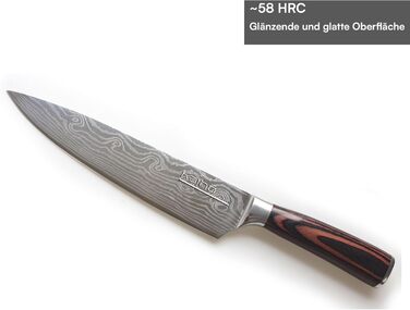 Преміум кухонний ніж для професіоналів та поціновувачів – 20,5 см, нержавіюча сталь 5Cr15, ергономічна ручка, подарункова коробка, довговічний та гострий ніж